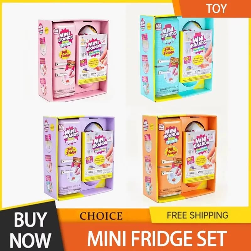 ZURU Original Fill The Fridge Mini Refrigerator Set Mini Brands Ball Series Caja Sorpresa Misteriosa Juguete Decorativo para Casa de Muñecas Regalos