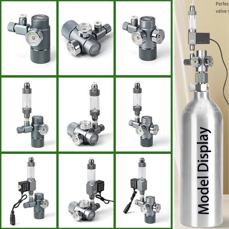 Válvula reductora de presión de CO2 para acuario, medidor de burbujas de inserción rápida, válvula electromagnética, equipo regulador de CO2