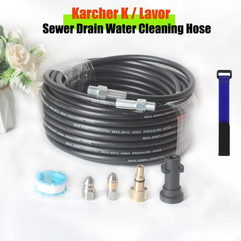 Manguera de agua de alta presión de 2~40M para limpiadores a presión Karcher K2-K7 y LAVOR, manguera de limpieza de alcantarillado, kit de limpieza