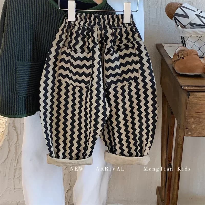 2024 primavera y otoño nueva moda estilo coreano rayas Casual Simple bebés pantalones Harem niños ropa niños pantalones