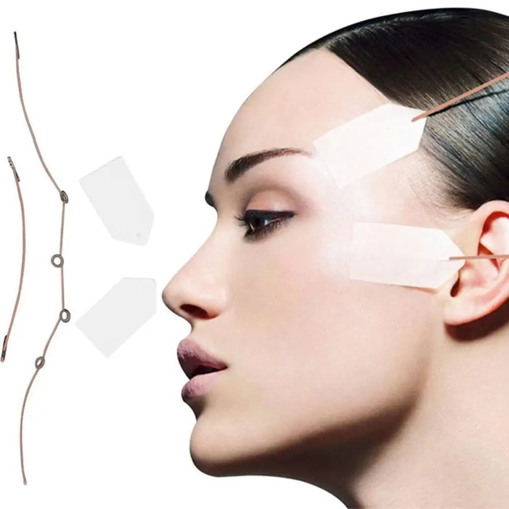 40 Piezas/Set de Adhesivos Faciales Instantáneos Invisibles para Cuello, Ojos y Papada, Cintas de Recarga en Forma de V, Parches Adhesivos Finos para