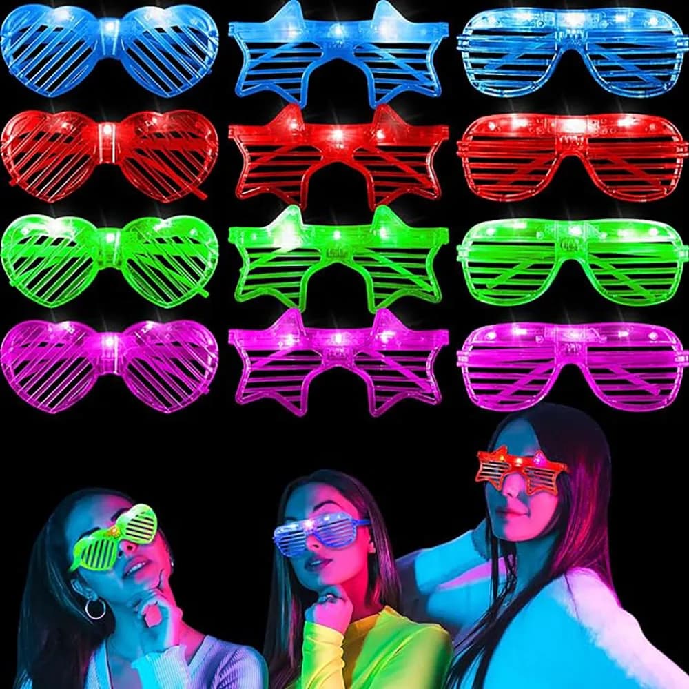 Gafas que brillan en la oscuridad, gafas con luz Led a granel, decoración de boda, recuerdos de fiesta, gafas brillantes para niños y adultos,
