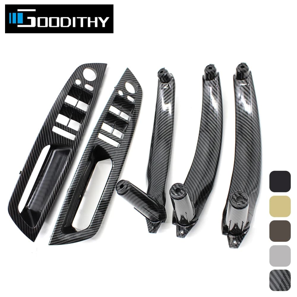 Manija de puerta Interior de coche LHD RHD, Panel Interior, embellecedor de tirador, cubierta de Panel de reposabrazos de repuesto para BMW X5 X6 E70