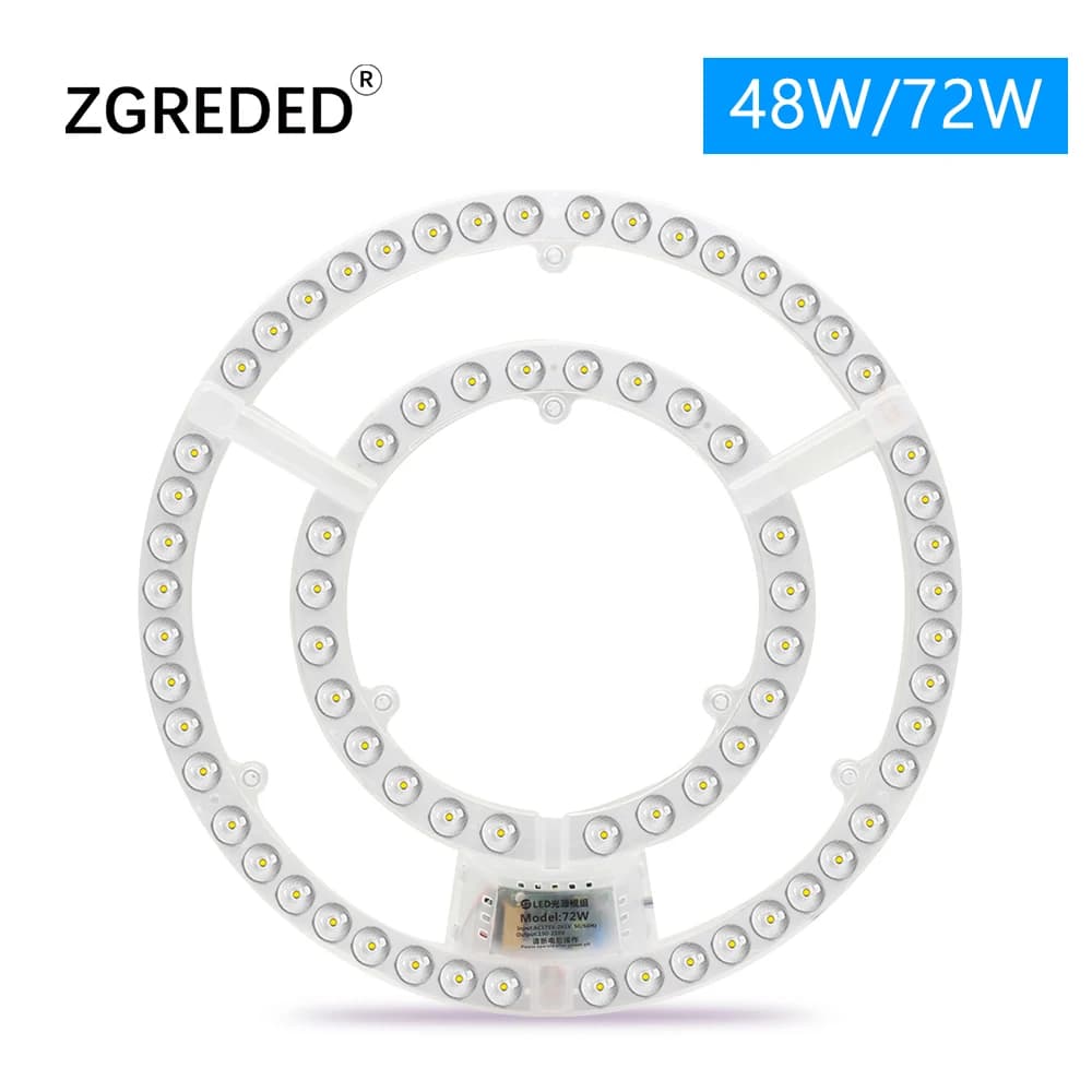 Panel Led de 220V, módulo Led de repuesto para luz de techo, tablero de Panel de luz circular redondo de 72W, módulo de 6000K/4000K para luces de