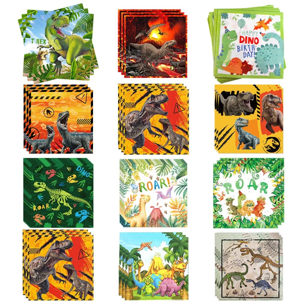 Servilletas de dinosaurio desechables, servilletas de cóctel, Fiesta Temática de dinosaurio, decoración para fiesta de bienvenida de bebé,