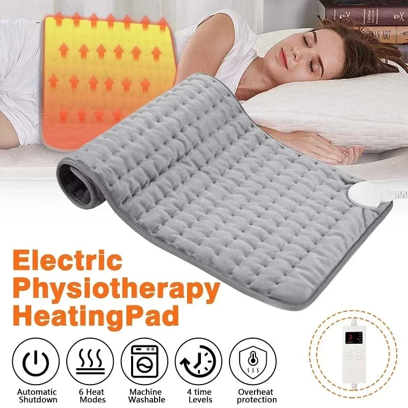 Almohadilla calefactora eléctrica Extra grande, 76x40cm/30X60, 110V/220V, para calambres de período, alivio del dolor de espalda baja, terapia de