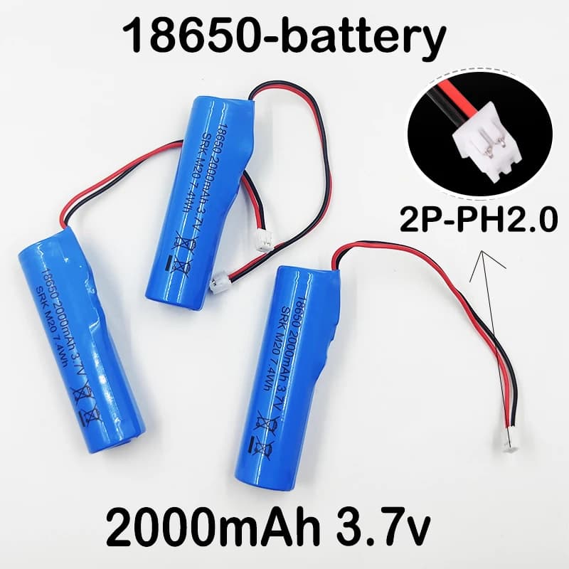 Batería de litio recargable Original 3,7 V 2000mAH 18650 Li-ion con PCB PH2.0-2P batería para pesca luz LED Bluetooth 4,2 V