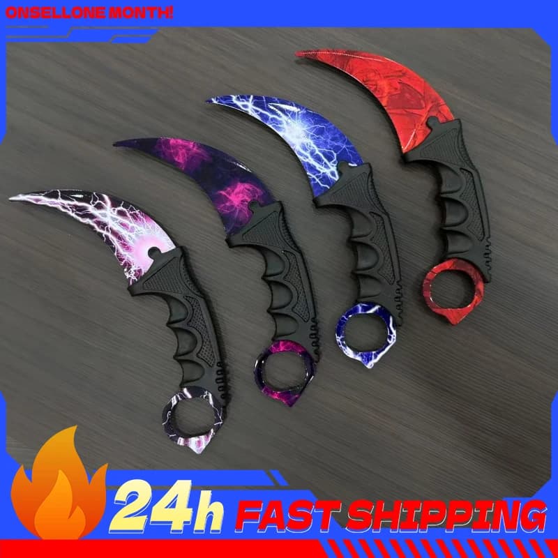 Cuchillo Sakura de 18.8cm, Modelo Metálico Coleccionable, Adorno de Escritorio, Karambit Relámpago, Accesorio de Cosplay, Decoración del Hogar,
