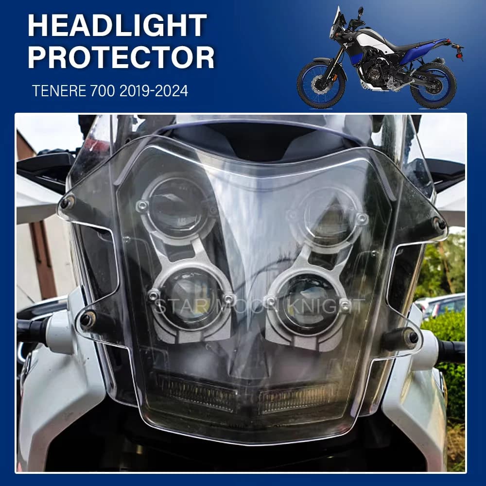 Protector de faros acrílicos para YAMAHA Tenere 700 Tenere700 2019-2024, cubierta protectora de luz, accesorios para motocicleta