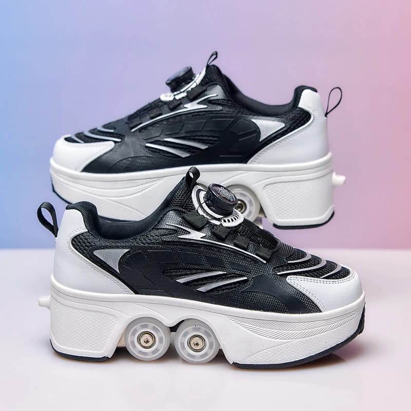 Patines de Ruedas para Niños, Zapatillas Deportivas de 4 Ruedas para Niños, Botas Deportivas para Niños, Zapatillas de Patinaje para Niñas,