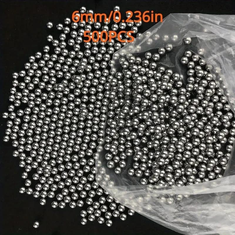 500 piezas de bolas de acero de alto carbono de 6/8 mm para caza con tirachinas, bolas de precisión pulidas y templadas.