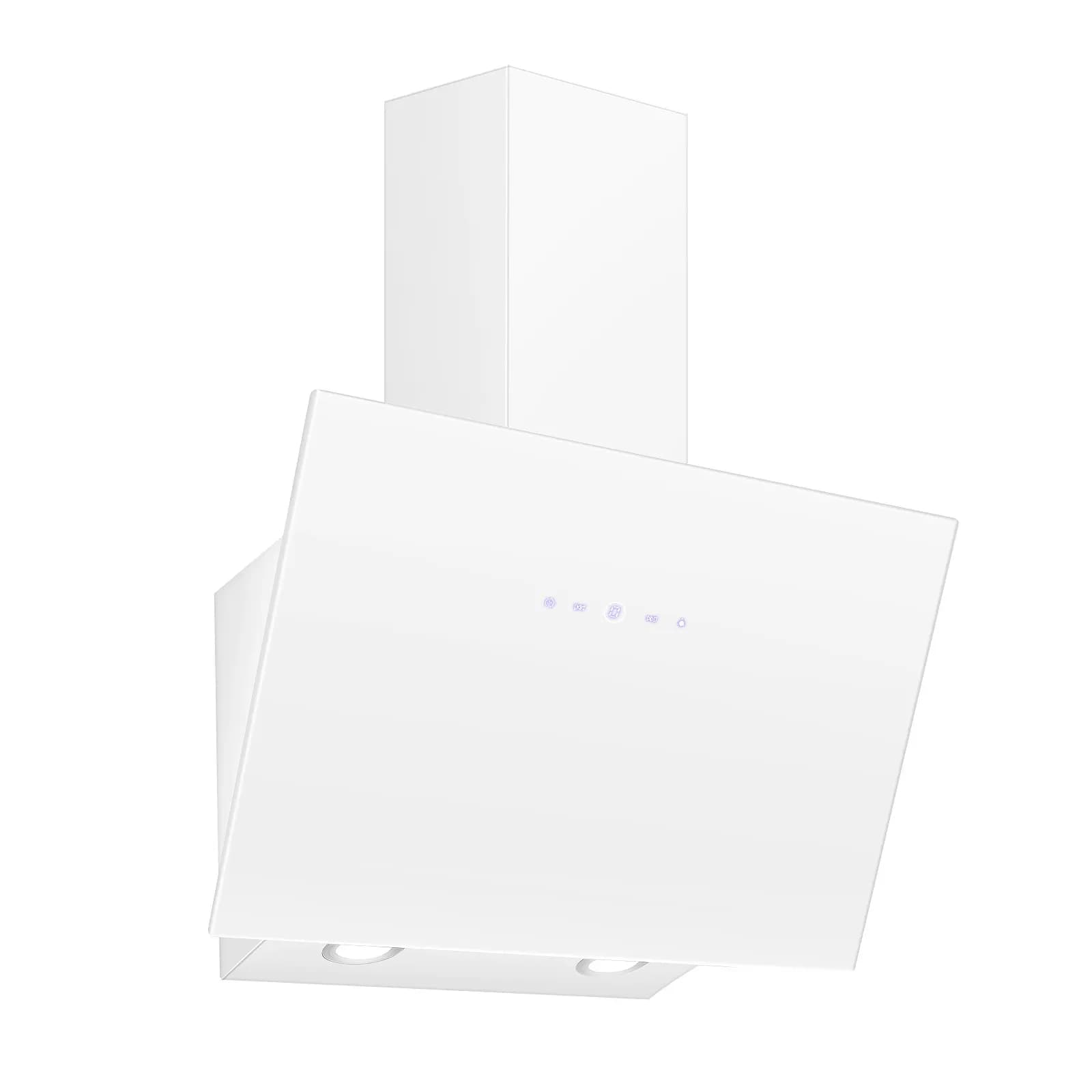 Campana extractora blanca delgada montada en la pared de 60 cm, 700 m3/h, apagado de retardo táctil LED de 9 velocidades, conducto