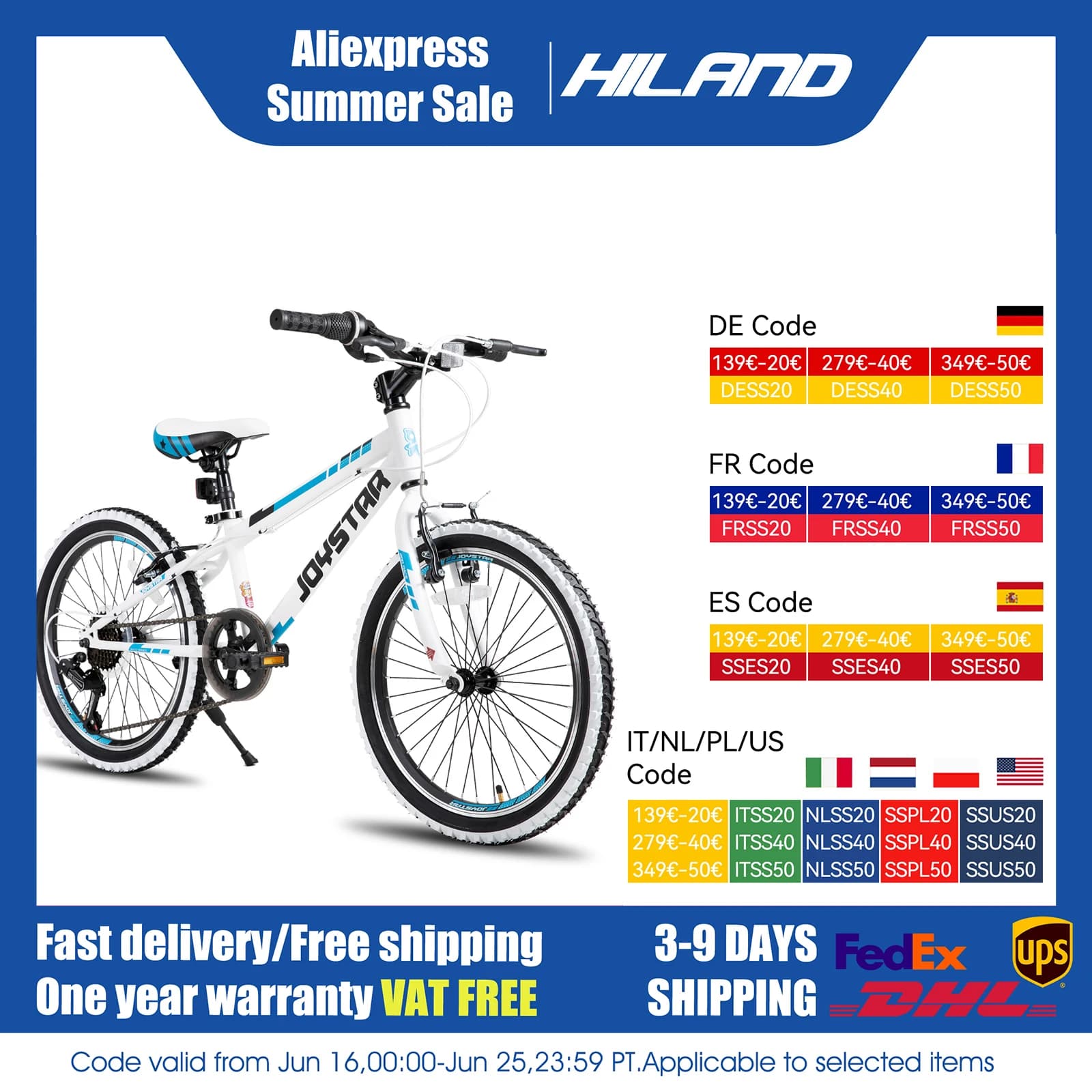 JOYSTAR Bicicleta para niños de 20 a 24 pulgadas para niños y niñas de 7 a 12 años Bicicleta de montaña para niños con transmisión de 1