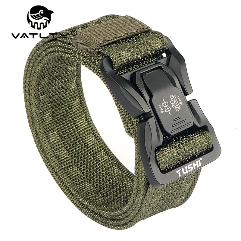 VATLTY Nuevo cinturón táctico al aire libre para hombres Hebilla de aleación Liberación rápida Cinturón de combate militar Jeans Cintura negra