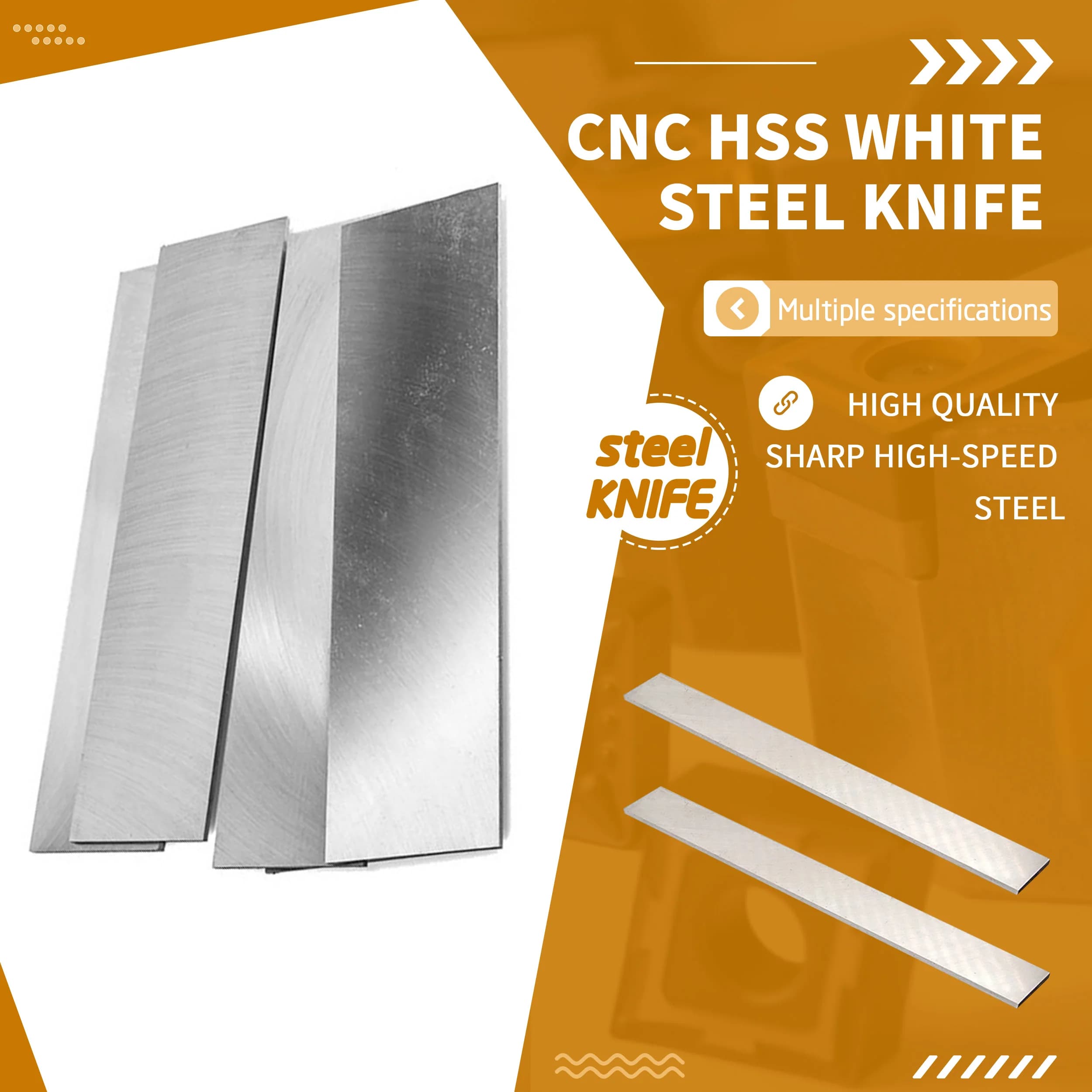 Cuchillo de acero blanco HSS afilado de alto rendimiento, 2x20x300mm, 2x25, 2x30, 2x35, 2x40, 2x45, 2x50, 2x60, 2x80, 2x100 embryo cuchillo resistente