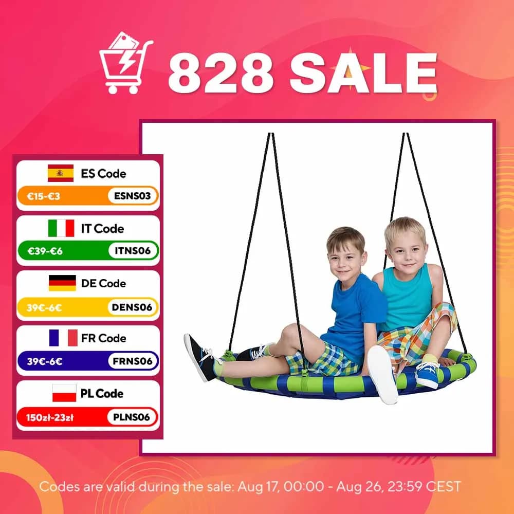 Outsunny Columpio Infantil Nido con Altura Ajustable Carga 150kg Ø100x120-180 cm