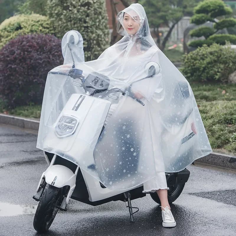 Chubasquero transparente para bicicleta y motocicleta, Poncho para la lluvia Chubasquero a prueba de viento para Moto, impermeable transparente