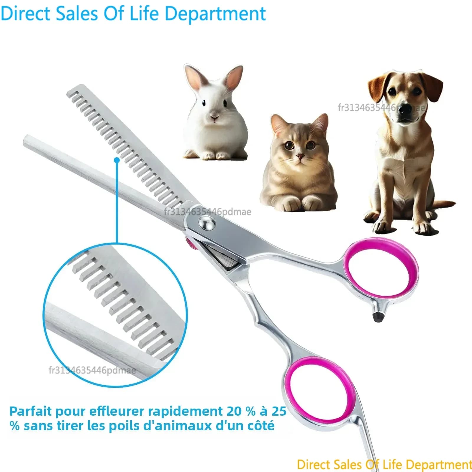 Kit Profesional de Tijeras para Peluquería Canina 5 en 1, Tijeras de Entresacar Curvas de Acero Inoxidable con Recubrimiento de Titanio para Perros y