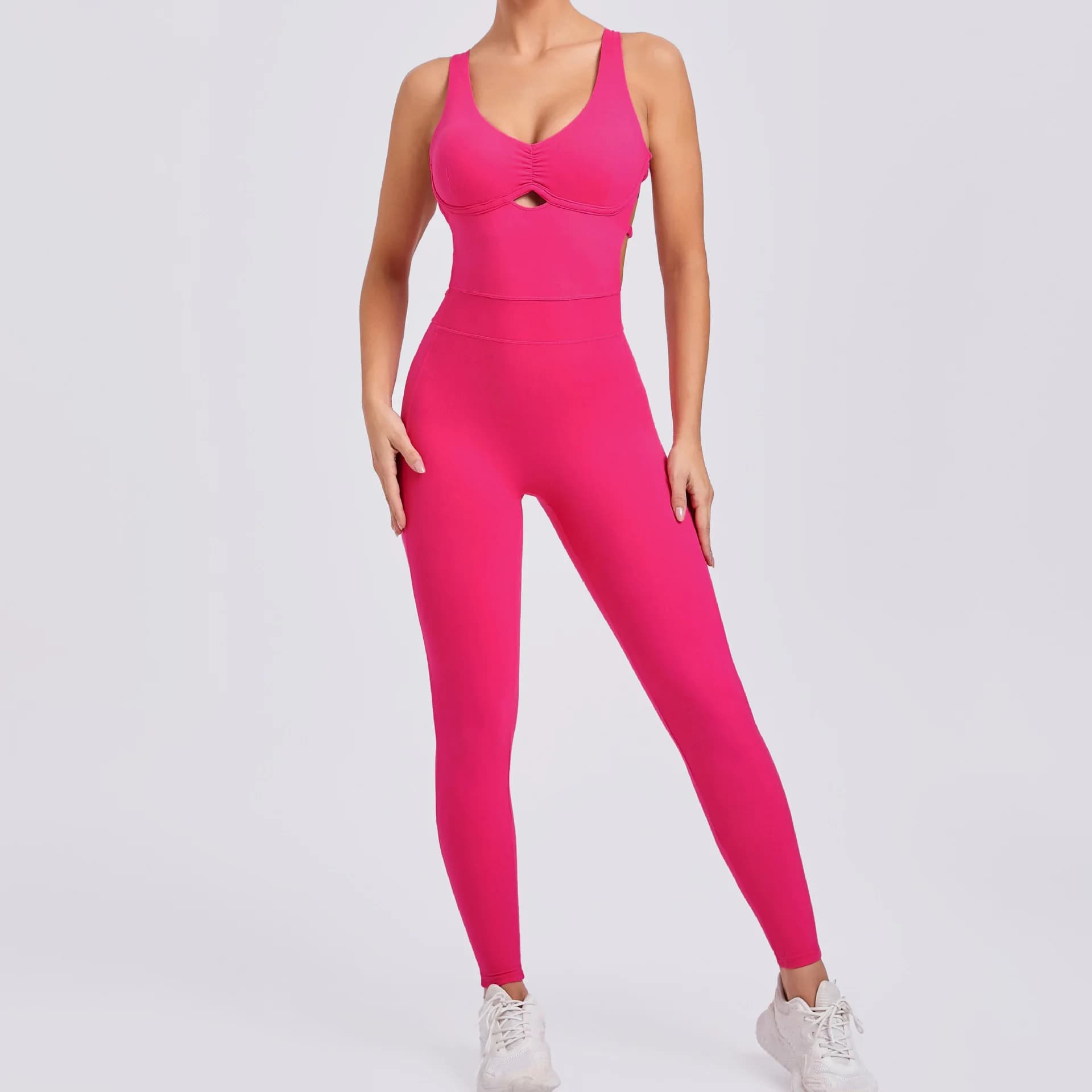 Mono de gimnasio para mujer, conjunto de Yoga para mujer, traje de entrenamiento de una pieza, ropa deportiva de realce para Yoga, ropa deportiva sin