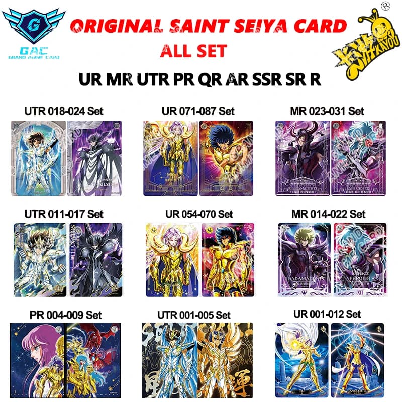 Tarjeta Kayou Saint Seiya, serie completa, rara BP MR QR UR PR AR SSR SR R UTR, juego de cartas de colección de Anime, juguete para regalo para