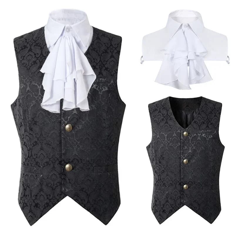 Chaleco Steampunk renacentista para hombre, chaleco gótico de Jacquard, vestido Formal de negocios con una hilera de botones, chaleco para traje 2024