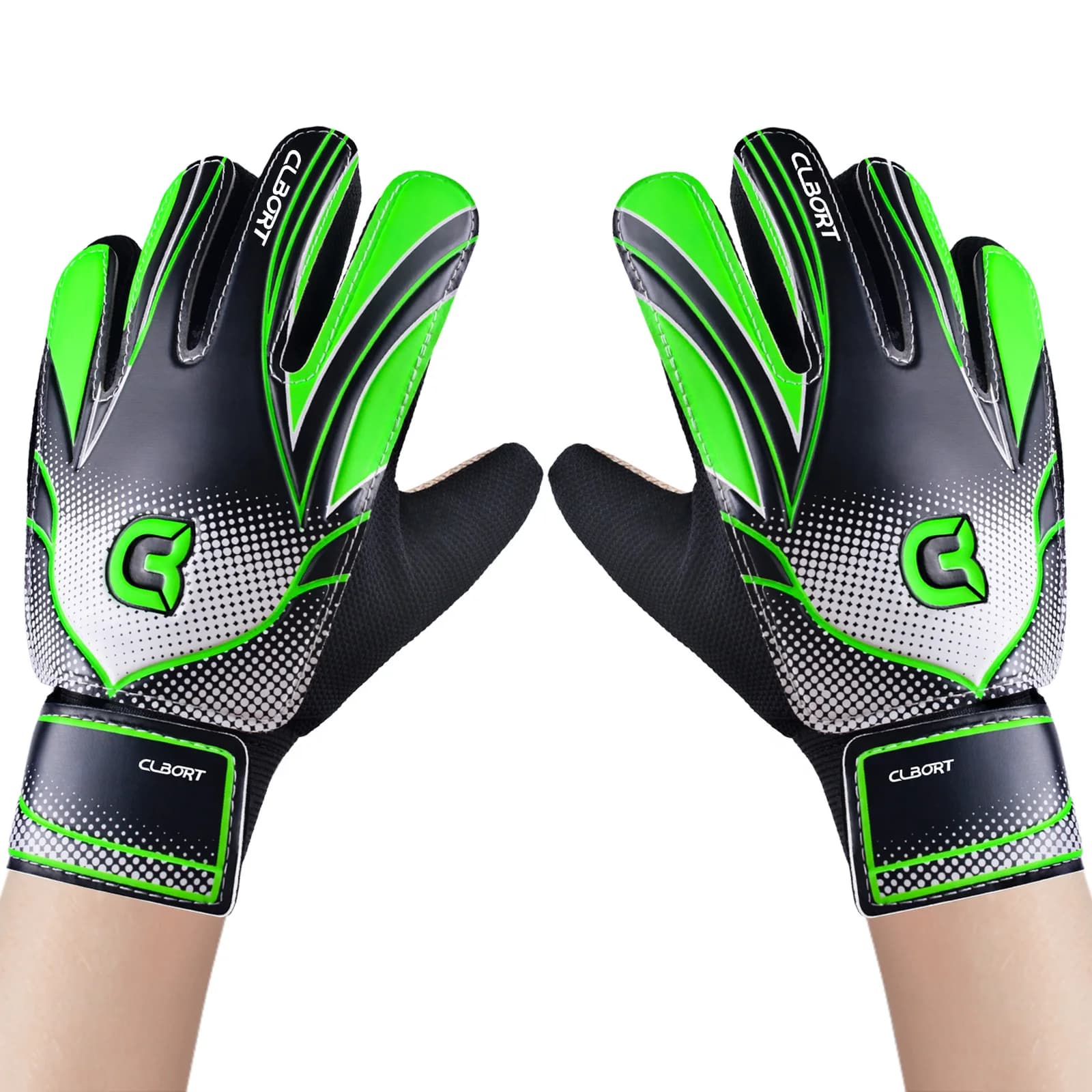 1 par de guantes de portero de fútbol antideslizantes con doble protección para muñeca