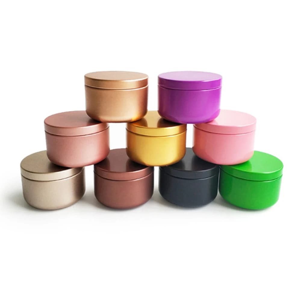 Tarro de vela de 10/30/50/100 Uds., latas de aluminio de 50ml, contenedor vacío de crema cosmética, lata de Metal sellada de aromaterapia negra