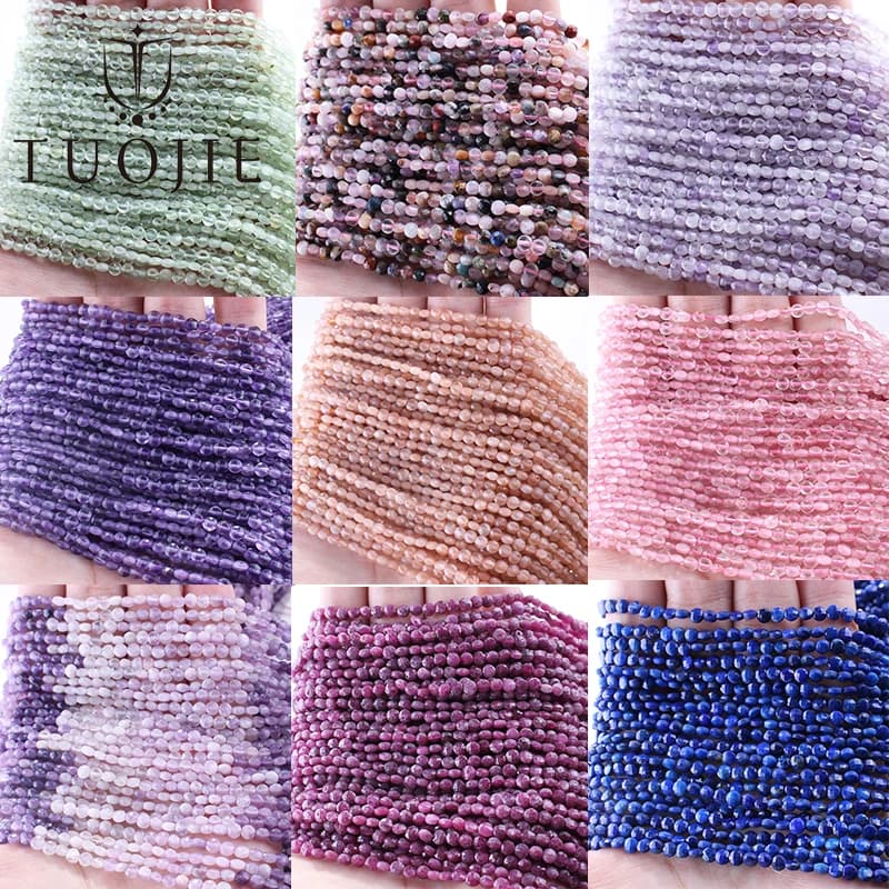 Cuentas de Prehnita Natural Facetadas de 4mm, Cuentas Redondas y Planas para la Fabricación de Joyería, Accesorios para Hacer Pulseras y Collares