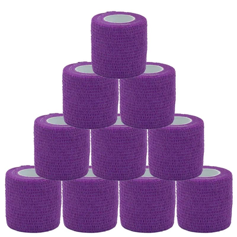 Vendaje autoadhesivo deportivo púrpura para mascotas, cinta de veterinario, articulaciones de los dedos, Kit de protección atlética, vendaje