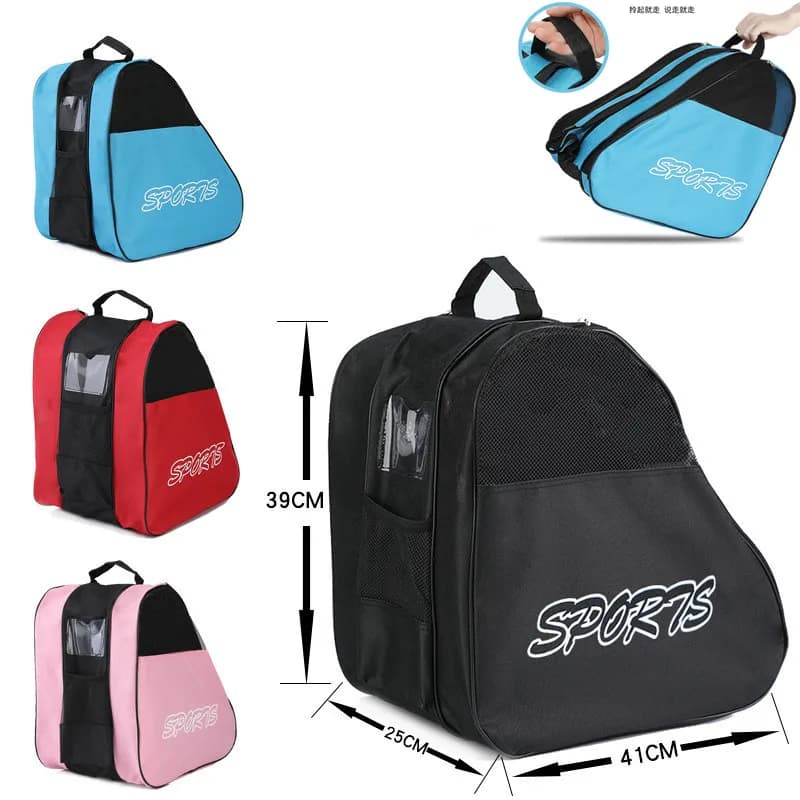 Bolsa portátil para patines, bolsa para patinaje sobre hielo, gran capacidad, transpirable, bolsa para patines en línea, bolsa de almacenamiento