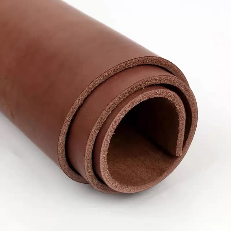 Material de cuero Hardcore, capa de cabeza de vaca amarilla de alta densidad, marrón oscuro, 4mm de espesor, funda para cuchillo de cuero curtido