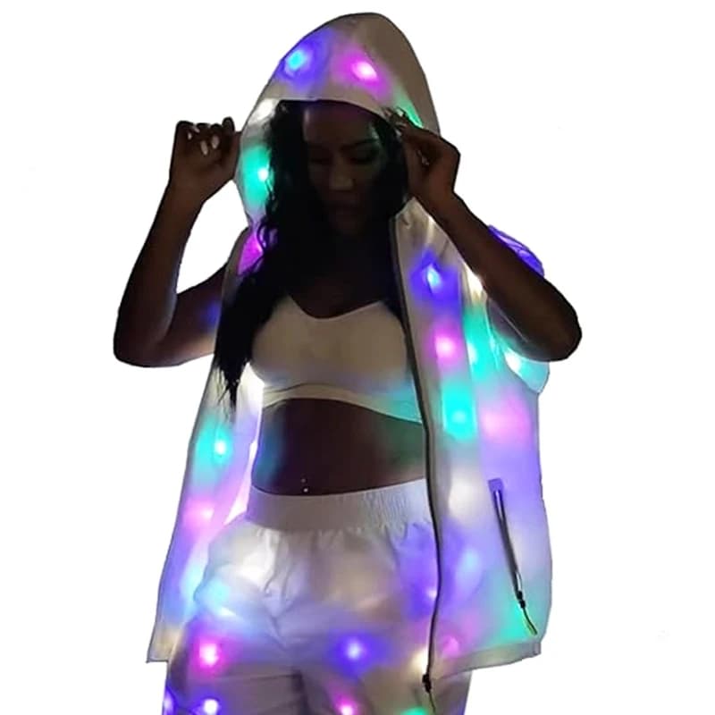Chaleco LED, chaqueta, Club nocturno, cantante, danza moderna, accesorios para actuación en escenario, disfraces luminosos Led de verano para hombres