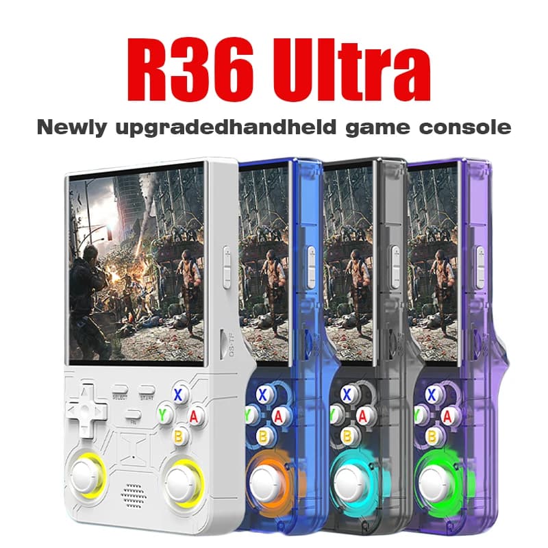 Nueva consola de juegos portátil ultra retro R36, sistema Linux de código abierto de 4,0 pulgadas, reproductor de vídeo portátil de 128GB, consola