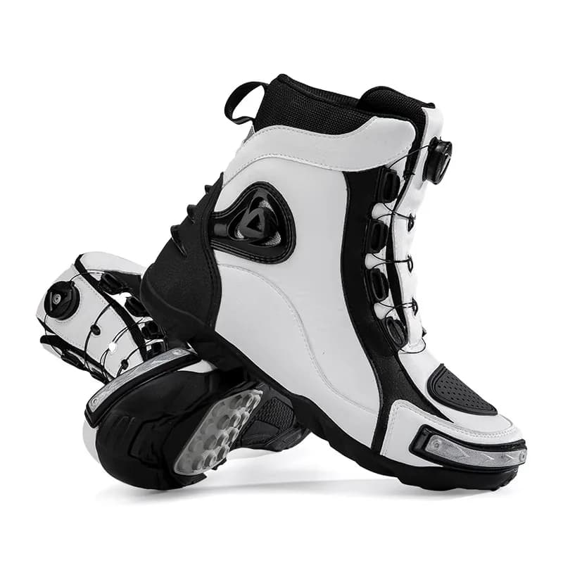 Botas protectoras originales para motocicleta y bicicleta, neutrales, de gran tamaño, con fondo plano, color bloqueado, duraderas, de alta calidad