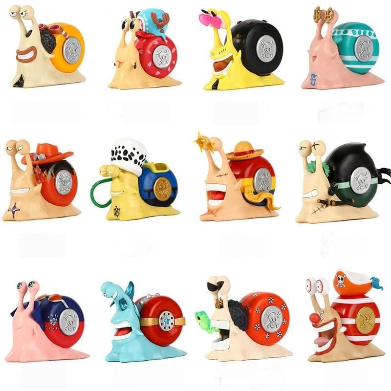 Anime One Piece Den Den Mushi Ace Luffy Law dibujos animados versión Q muñeca de acción teléfono caracol gusano estatuilla juguete ornamento