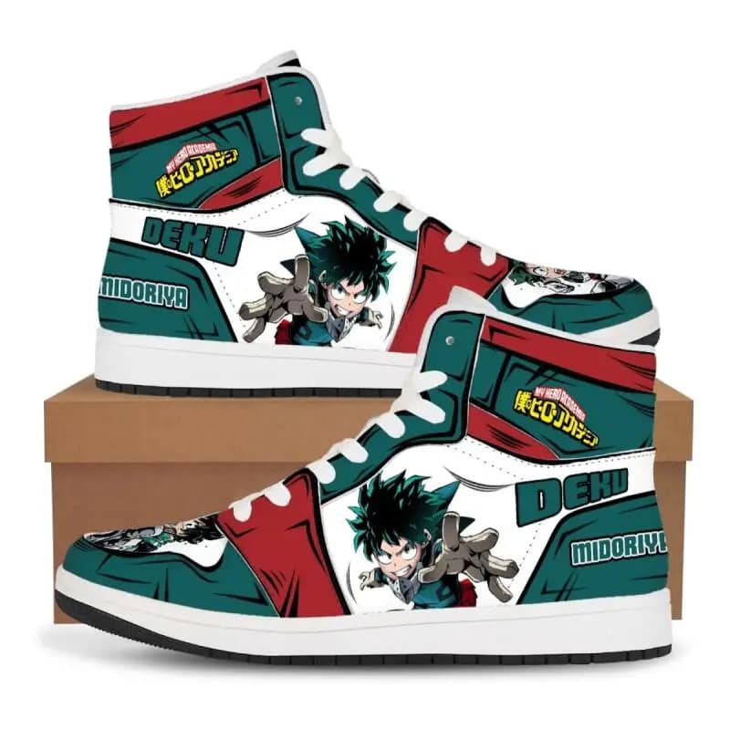 Zapatillas de Baloncesto de Caña Alta Personalizables My Hero Academia Anime para Hombre y Mujer, Modelo Bakugou Katsuki, Regalo Festivo