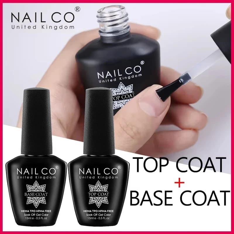 NAILCO Top Coat, Base Coat, Removedor Mágico, Laca UV, Sin HEMA ni TPO, Esmaltes, Esmalte Semipermanente, Vernis, Puntas para Arte de Uñas