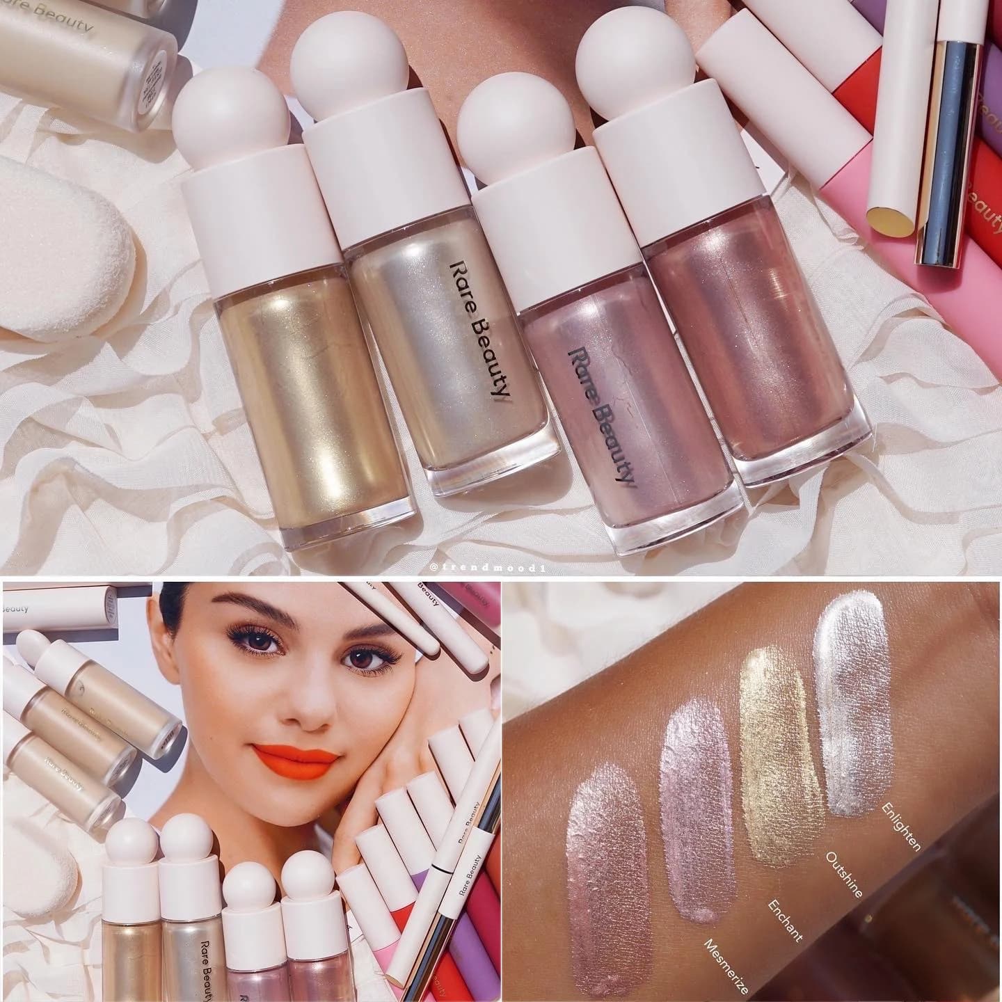 Luminizador líquido de luz positiva de belleza rara, resaltador, contorno líquido, colorete, maquillaje, brillo facial, lápiz labial muy más