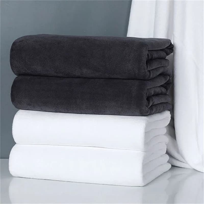 Toalla de baño grande blanca, toalla de salón de belleza, toalla suave y absorbente de secado rápido, toalla deportiva para playa y hotel
