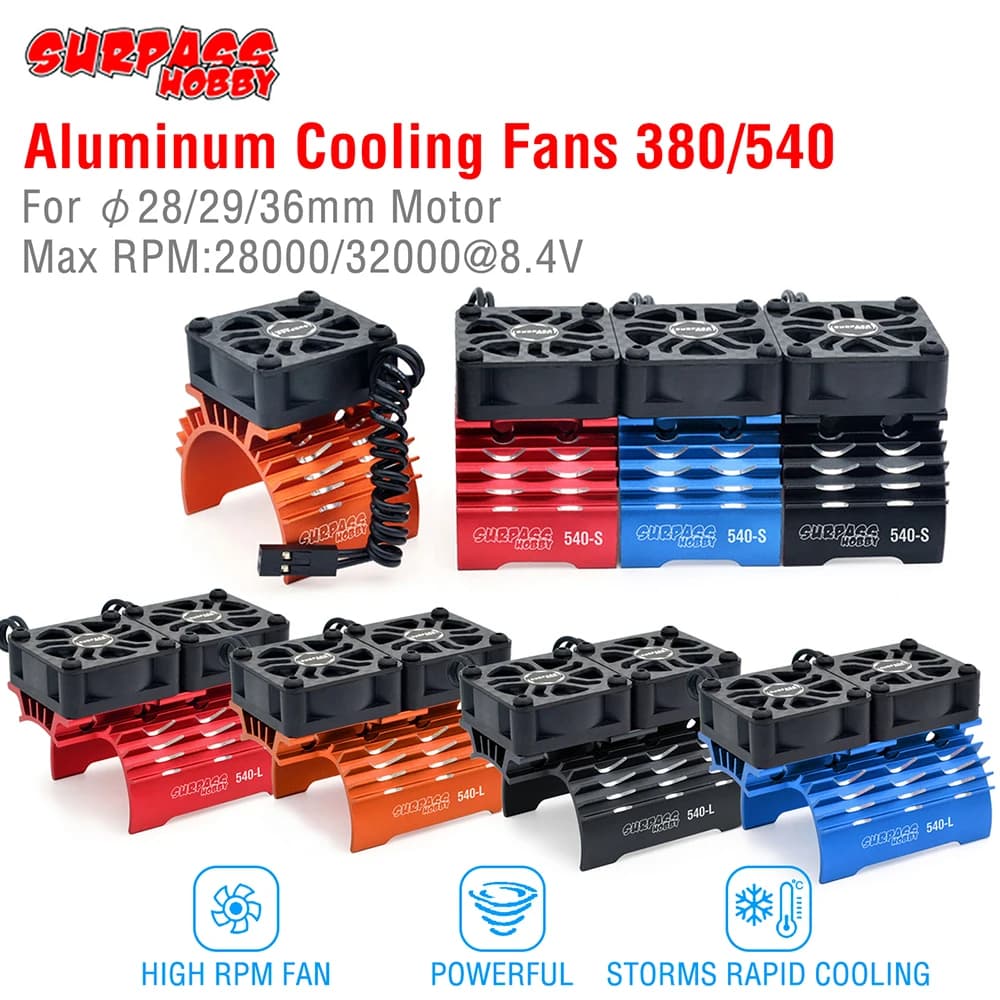 Disipador de calor de refrigeración de ventilador de Motor SURPASS HOBBY RC para Motor sin escobillas 380 390 540 550 28/29/36mm