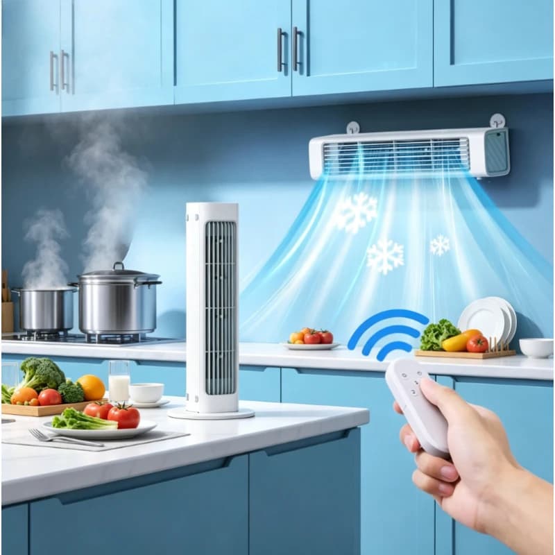 Ventilador de Pared Silencioso Eary, Enfriador de Aire para Oficina y Hogar, Ventilador de Pared con Viento Fuerte, Ventilador de Verano sin Aspas,