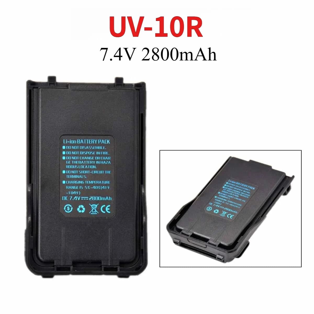 Compatible con Baofeng UV-10R 7,4 V 2800mAh baterías recargables accesorios de Radio Walkie Talkie batería 100% de alta calidad