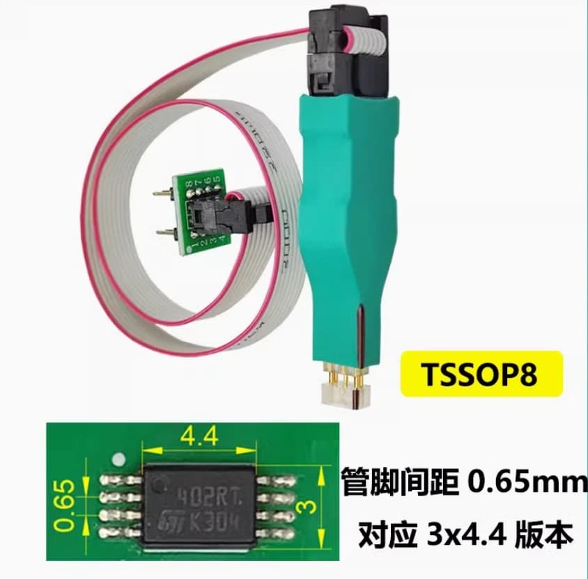 Nuevo 2026: Cable de grabación y lectura de chips TSSOP8/MSOP8 con aguja de muelle para EEPROM/Flash (1 unidad)