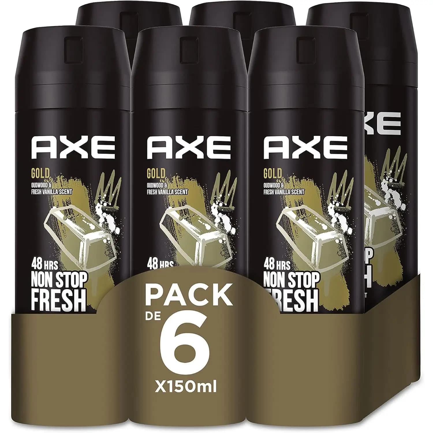 Pack 6x150ml -  AXE Desodorante Hombre GOLD Spray 48h