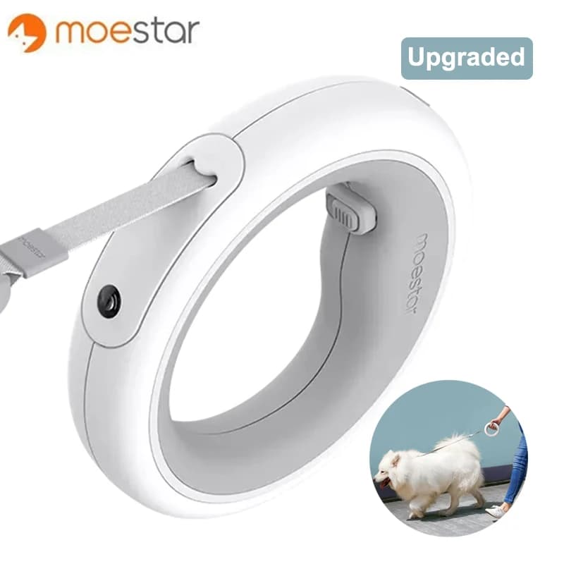 Correa retráctil para mascotas MOESTAR 2022 UFO 2 plus, cuerda de tracción flexible para perros de 3.0 m con luz LED recargable en forma de anillo