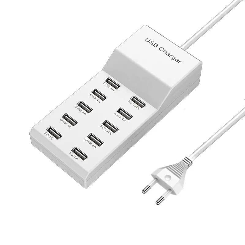 Estación de carga USB de 4/10 puertos, cargador Hub USB C multipuerto de 50W/10A para teléfono móvil, tableta, enchufe de extensión de múltiples