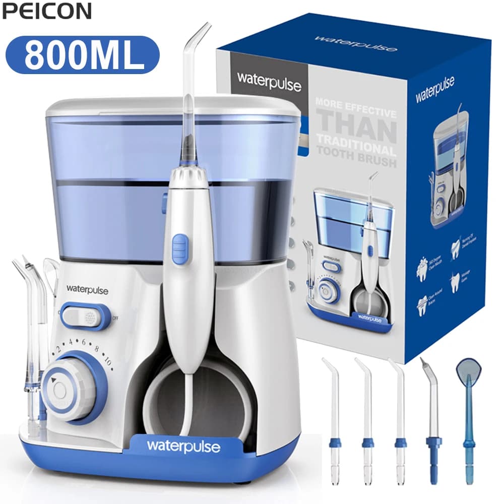 Irrigador bucal, hilo Dental de agua para dientes, irrigador Dental eléctrico de alta presión, hilo Dental de agua, lavadora bucal, 800ML