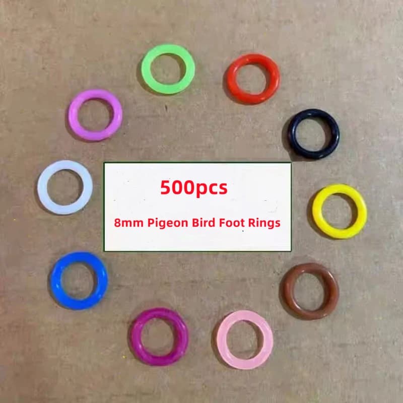 500 Uds 8mm anillo de goma para pie de Paloma anillos de identificación elásticos coloridos para portador palomas carreras palomas aparatos para