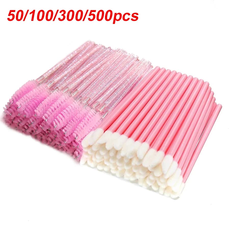 50/100/300/500pcs Cepillos de pestañas para cejas Cepillos de pestañas Carretes de pestañas Varillas de rímel Aplicador para extensión de