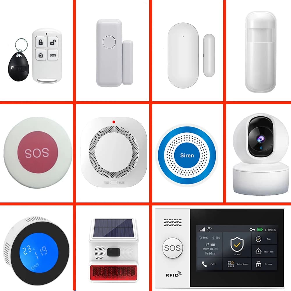 Accesorios de alarma inteligentes PGST 433MHz, conexión WIFI GSM, sensor de puerta, kit de alarma de seguridad para el hogar inalámbrico